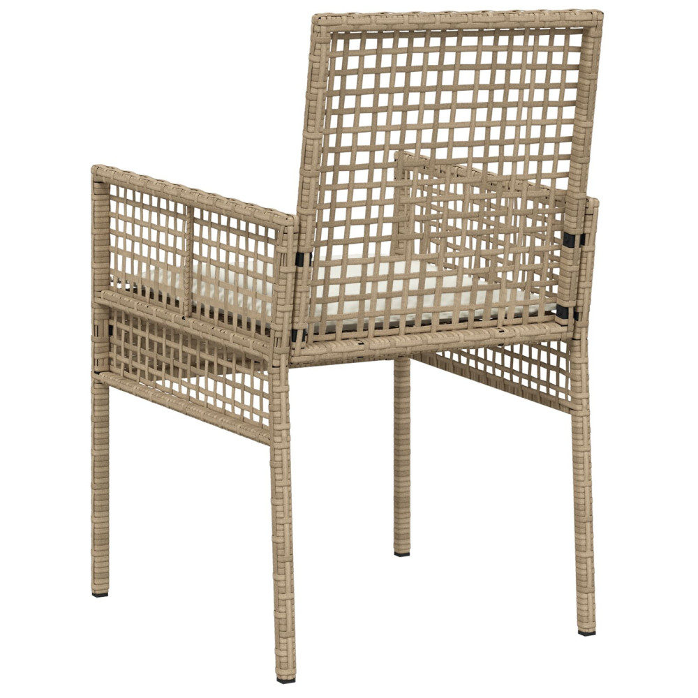 Produktbild för Trädgård Stol 2 pcs Beige 55 x 53 x 85 cm konstrotting