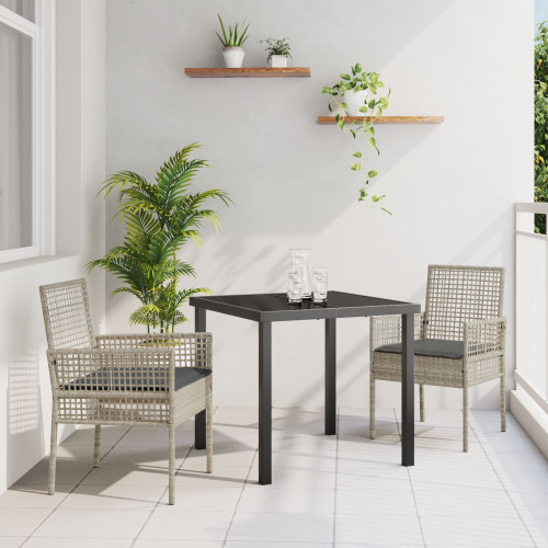 vidaXL Trädgård Stol 2 pcs Ljusgrå 55 x 53 x 85 cm konstrotting