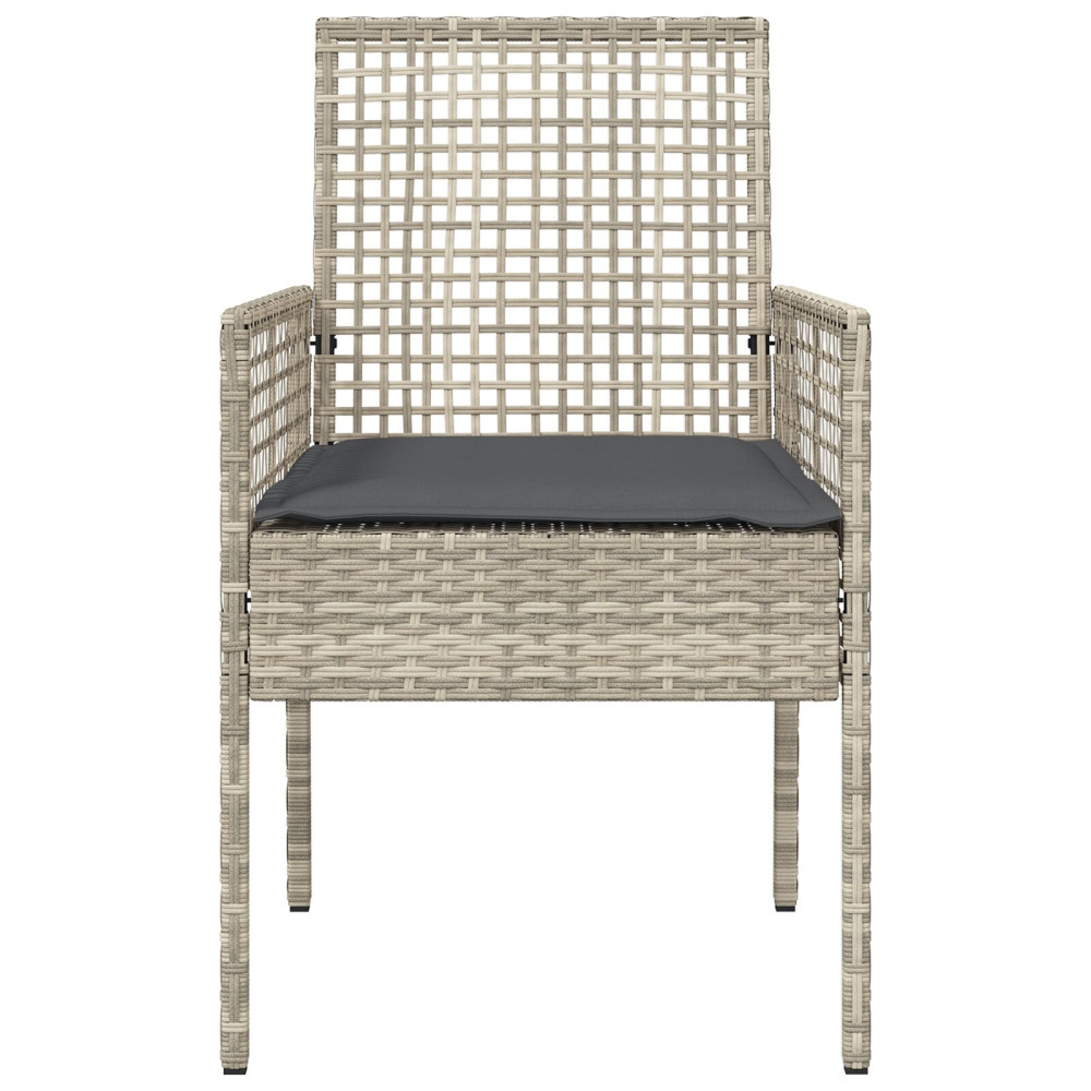 Produktbild för Trädgård Stol 2 pcs Ljusgrå 55 x 53 x 85 cm konstrotting