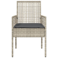 Produktbild för Trädgård Stol 2 pcs Ljusgrå 55 x 53 x 85 cm konstrotting