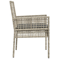 Produktbild för Trädgård Stol 2 pcs Ljusgrå 55 x 53 x 85 cm konstrotting