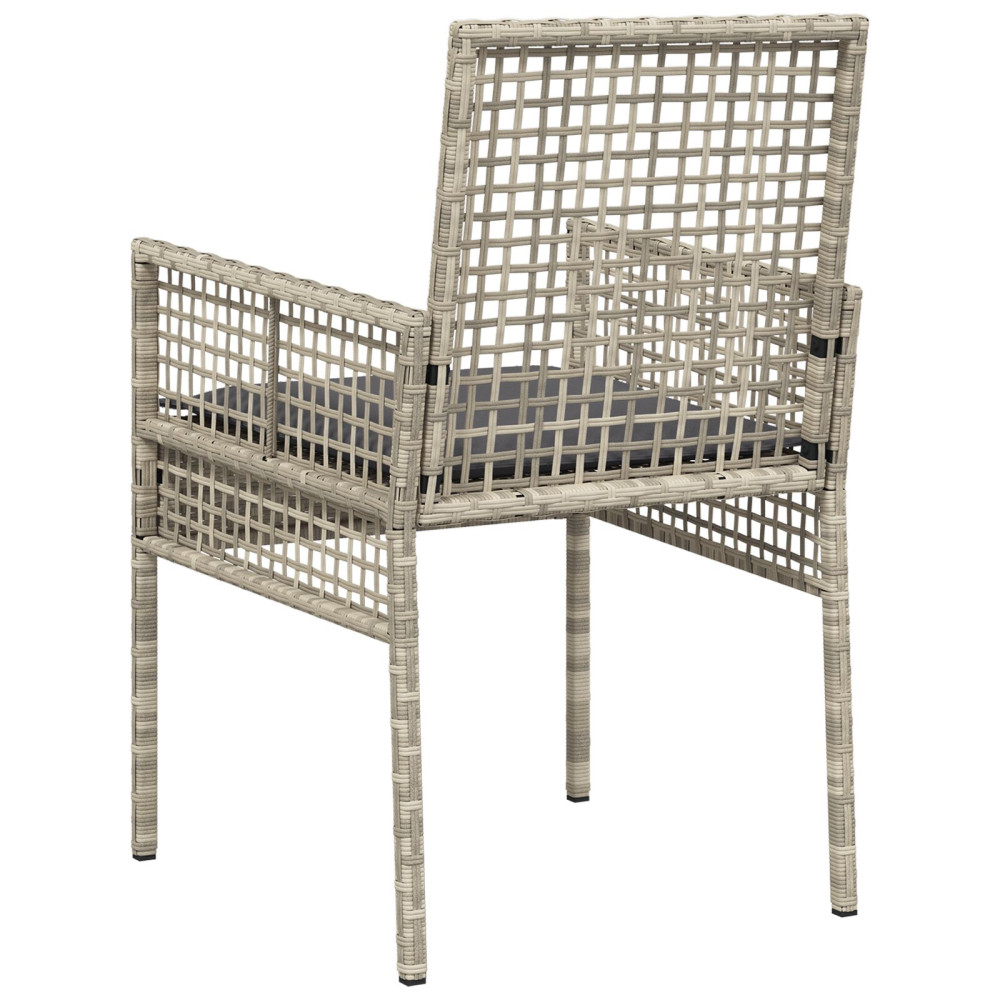 Produktbild för Trädgård Stol 2 pcs Ljusgrå 55 x 53 x 85 cm konstrotting