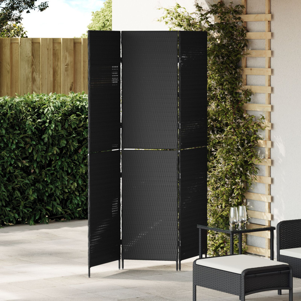 Produktbild för Rumsavskiljare Svart 146 x 180 cm konstrotting