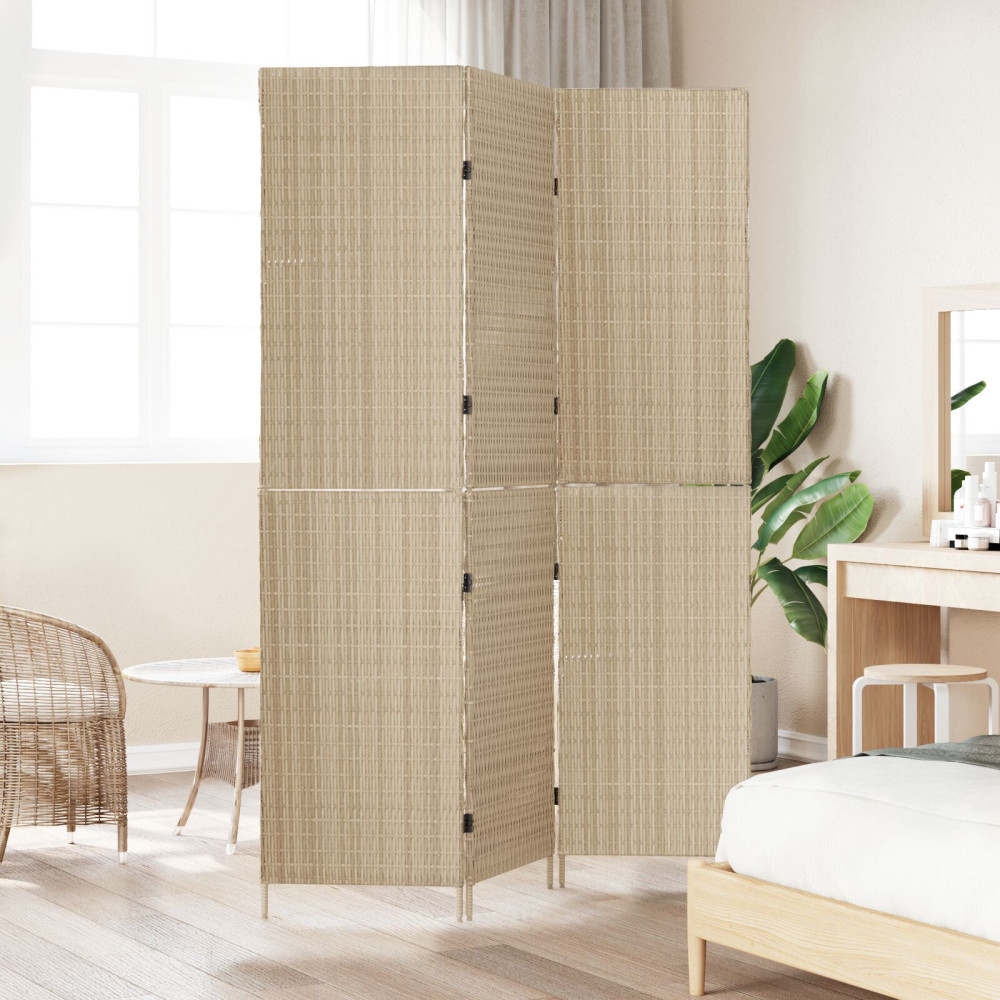 Produktbild för Rumsavskiljare Beige 147 x 180 cm konstrotting