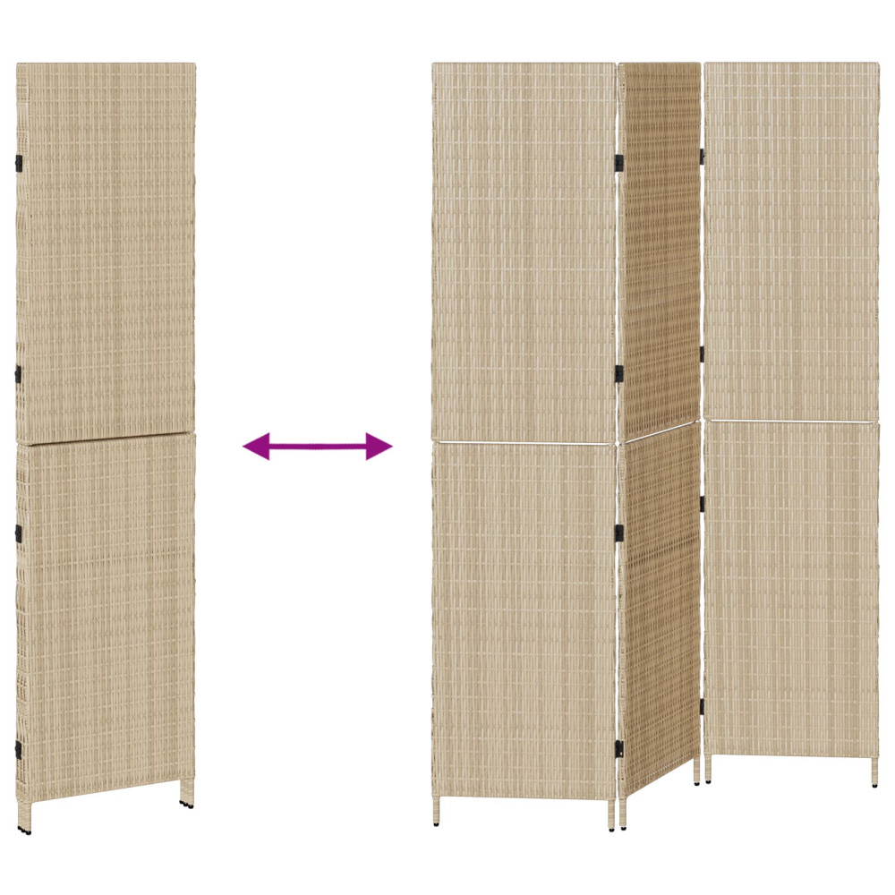 Produktbild för Rumsavskiljare Beige 147 x 180 cm konstrotting
