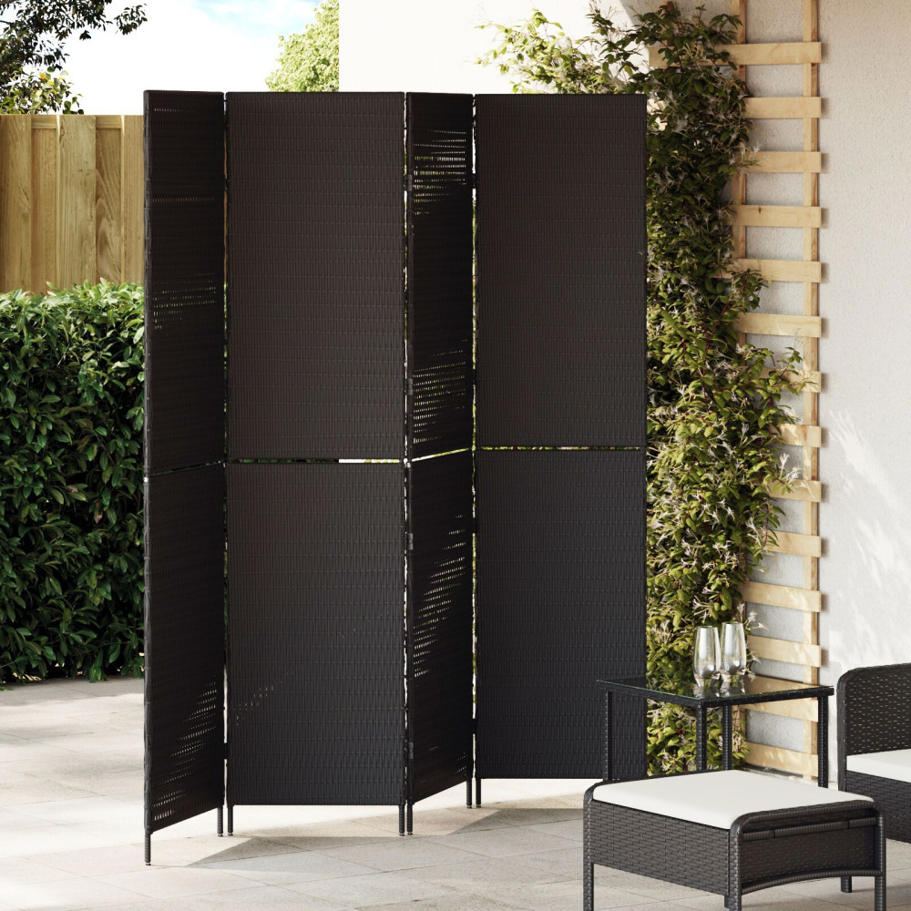 Produktbild för Rumsavskiljare Svart 195 x 180 cm konstrotting