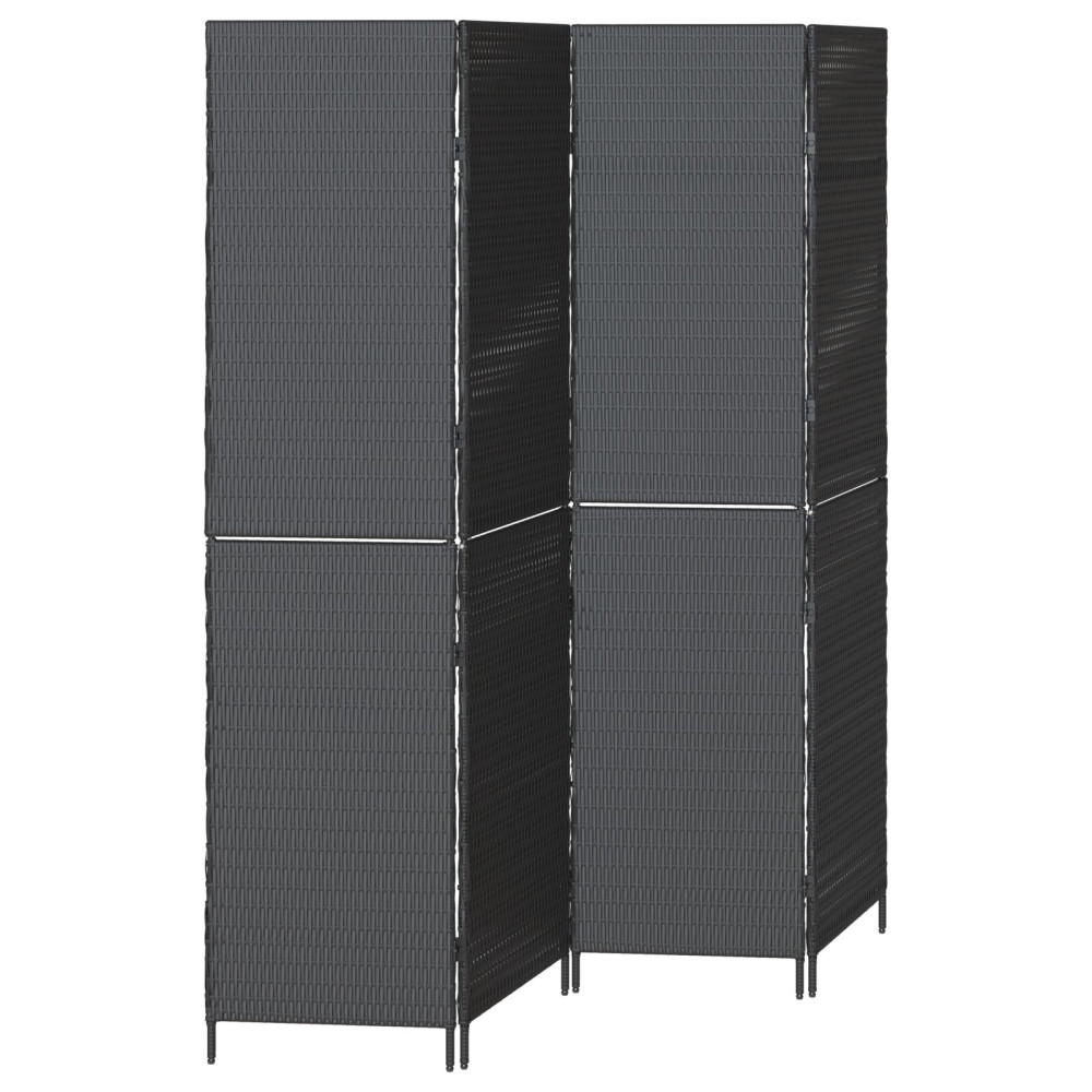 Produktbild för Rumsavskiljare Svart 195 x 180 cm konstrotting