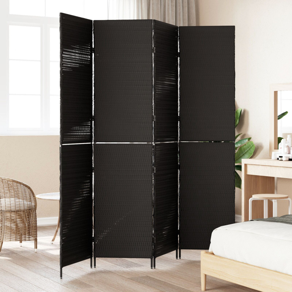 Produktbild för Rumsavskiljare Svart 195 x 180 cm konstrotting