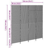 Produktbild för Rumsavskiljare Svart 195 x 180 cm konstrotting