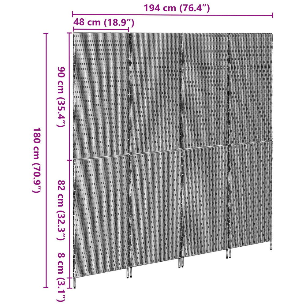Produktbild för Rumsavskiljare Brun 195 x 180 cm konstrotting