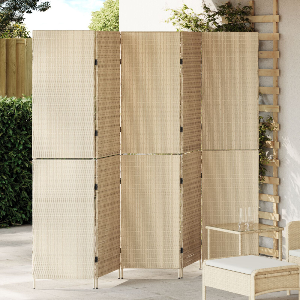 Produktbild för Rumsavskiljare Beige 242 x 180 cm konstrotting