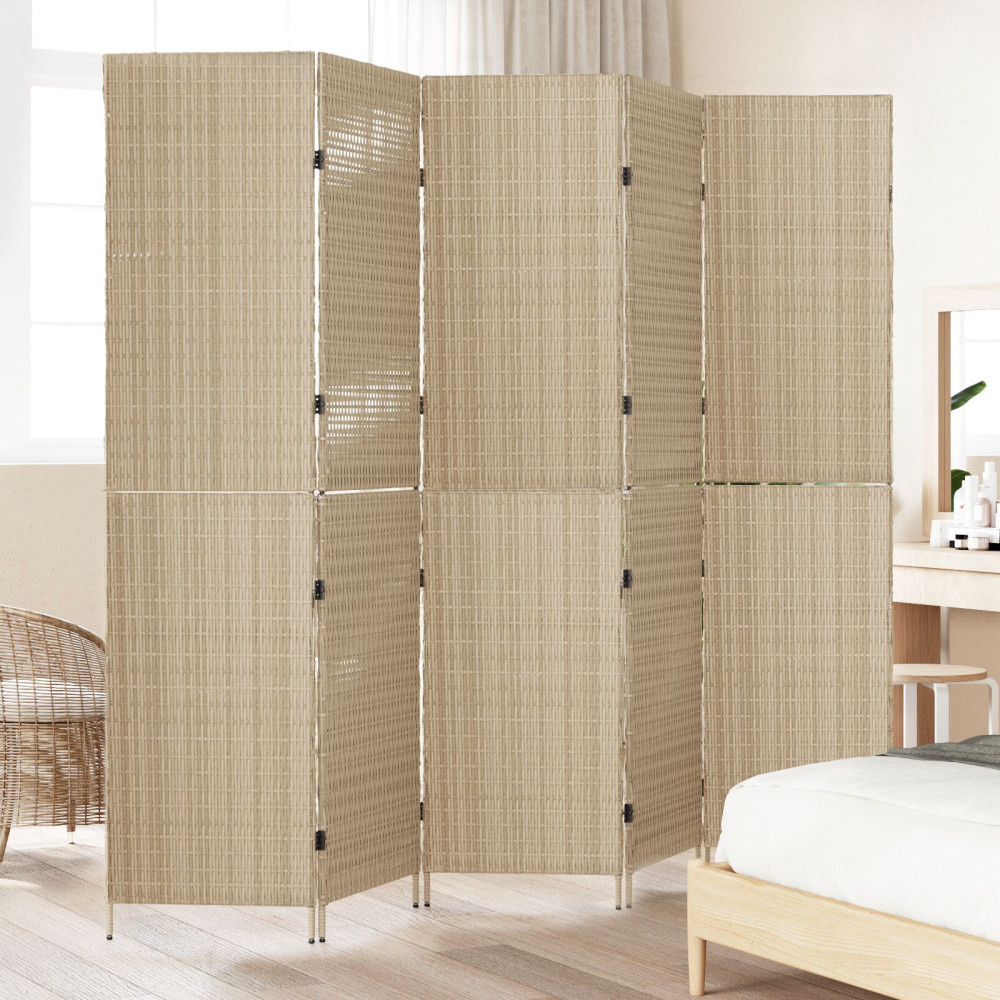 Produktbild för Rumsavskiljare Beige 242 x 180 cm konstrotting
