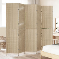 Produktbild för Rumsavskiljare Beige 242 x 180 cm konstrotting
