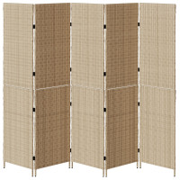 Produktbild för Rumsavskiljare Beige 242 x 180 cm konstrotting