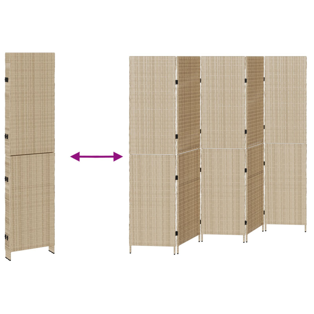 Produktbild för Rumsavskiljare Beige 242 x 180 cm konstrotting