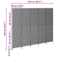 Produktbild för Rumsavskiljare Beige 242 x 180 cm konstrotting