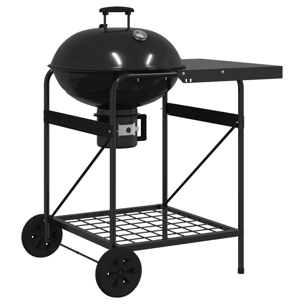 Produktbild för Utomhusgrill med hjul Svart 91 x 71 x 107 cm Metall
