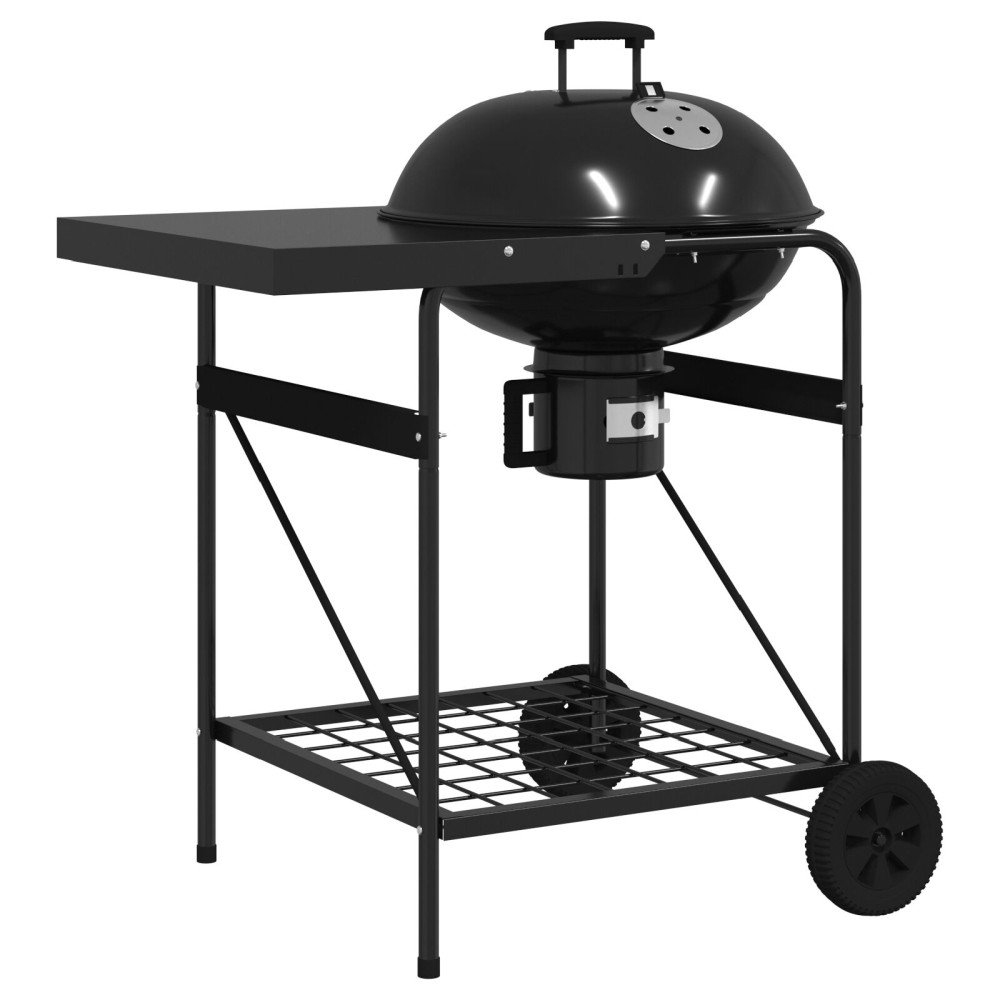 Produktbild för Utomhusgrill med hjul Svart 91 x 71 x 107 cm Metall