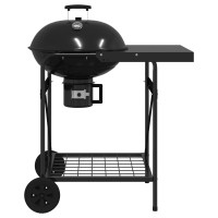 Produktbild för Utomhusgrill med hjul Svart 91 x 71 x 107 cm Metall