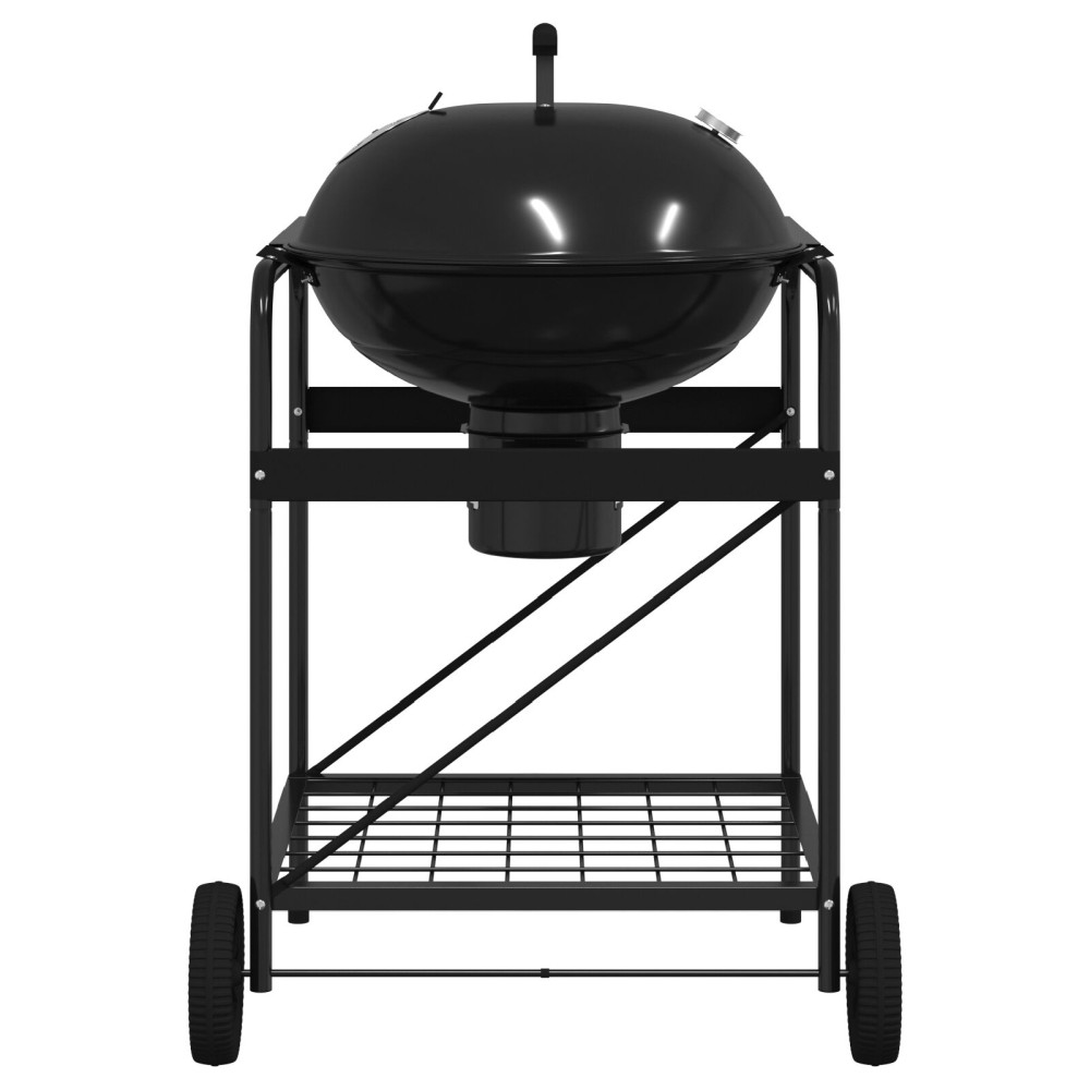 Produktbild för Utomhusgrill med hjul Svart 91 x 71 x 107 cm Metall