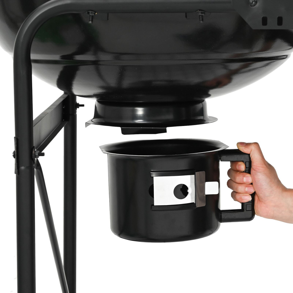 Produktbild för Utomhusgrill med hjul Svart 91 x 71 x 107 cm Metall
