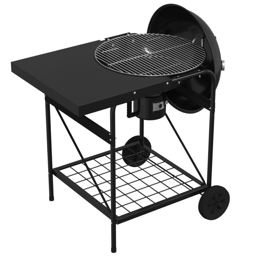 Produktbild för Utomhusgrill med hjul Svart 91 x 71 x 107 cm Metall