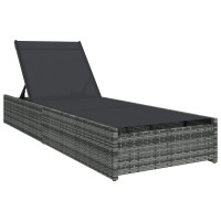 Produktbild för Solstol Reclining Grå 200.5 x 70 x 75 cm konstrotting
