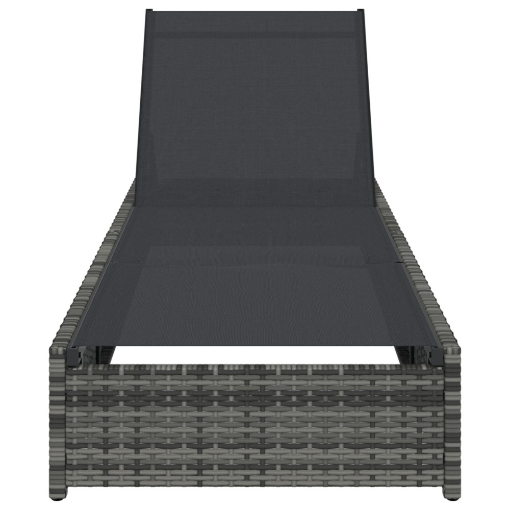 Produktbild för Solstol Reclining Grå 200.5 x 70 x 75 cm konstrotting