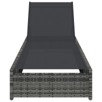 Produktbild för Solstol Reclining Grå 200.5 x 70 x 75 cm konstrotting