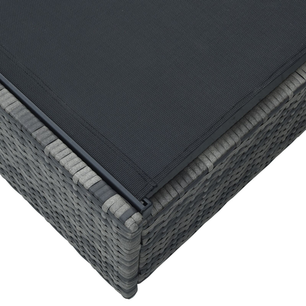 Produktbild för Solstol Reclining Grå 200.5 x 70 x 75 cm konstrotting