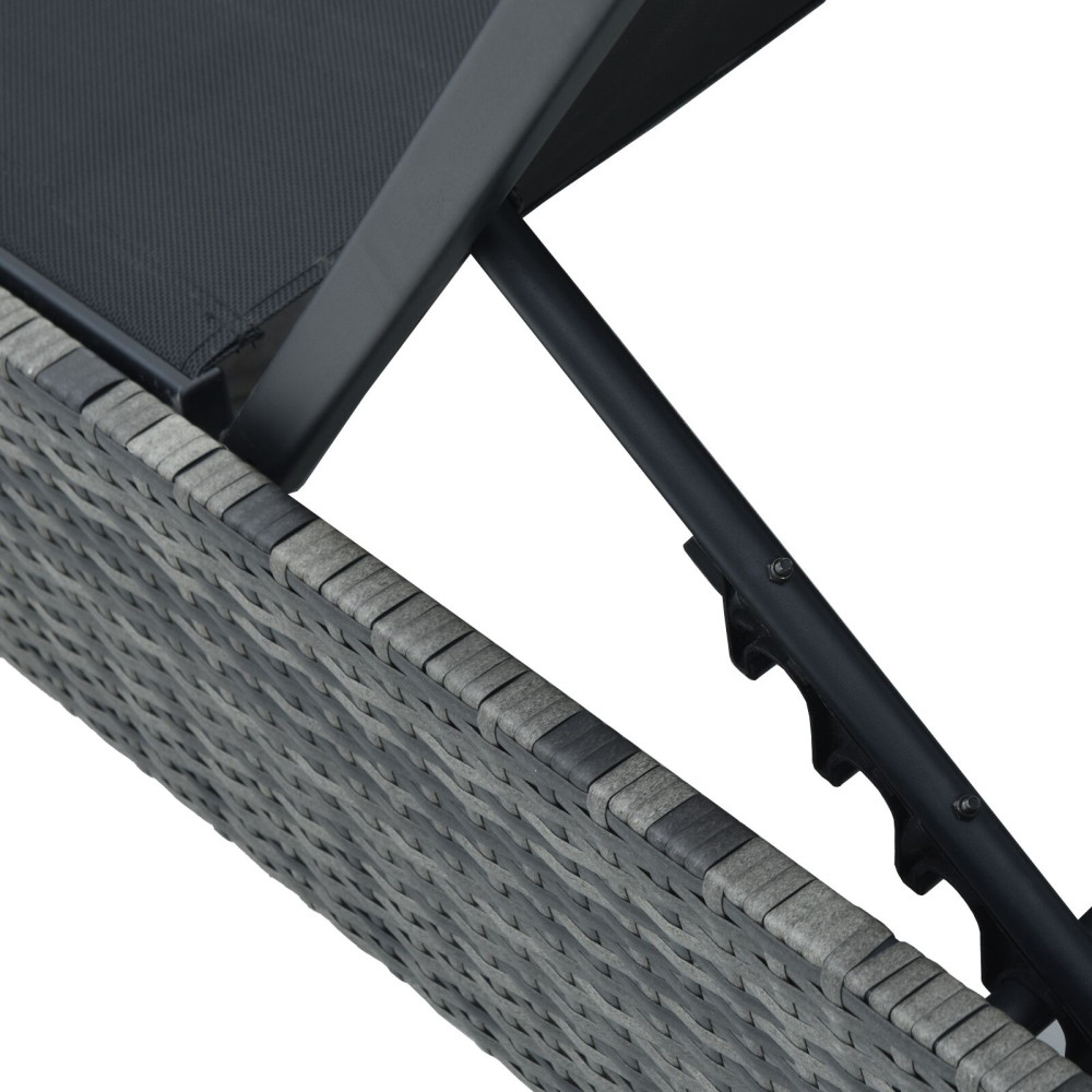 Produktbild för Solstol Reclining Grå 200.5 x 70 x 75 cm konstrotting