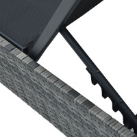 Produktbild för Solstol Reclining Grå 200.5 x 70 x 75 cm konstrotting