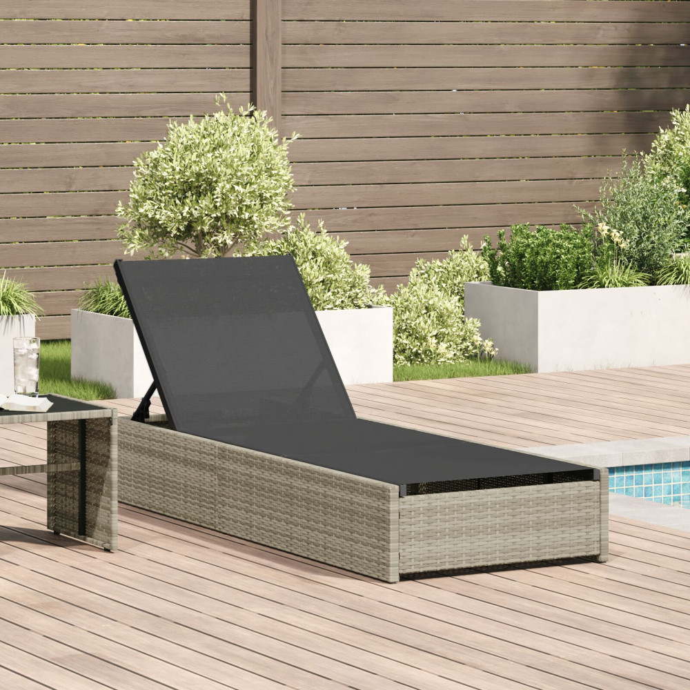 Produktbild för Solstol Reclining Beige 200.5 x 70 x 75 cm konstrotting