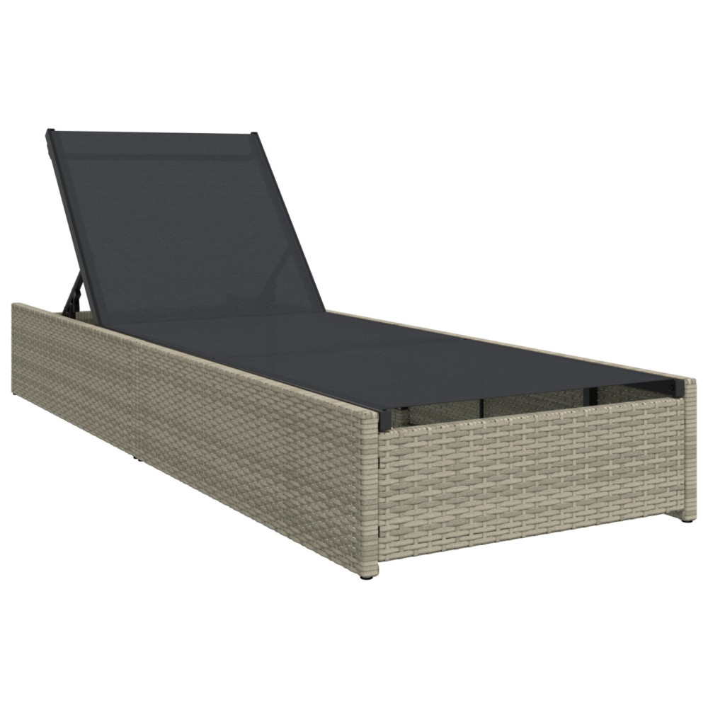 Produktbild för Solstol Reclining Beige 200.5 x 70 x 75 cm konstrotting