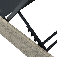 Produktbild för Solstol Reclining Beige 200.5 x 70 x 75 cm konstrotting