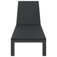 Produktbild för Solbädd Svart 206 x 62.5 x 74 cm konstrotting