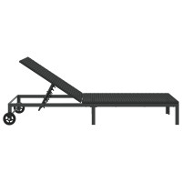 Produktbild för Solbädd Svart 206 x 62.5 x 74 cm konstrotting