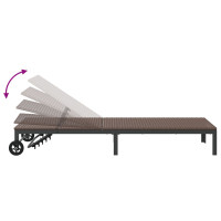 Produktbild för Solbädd Reclining 2-person 3 pcs Brun konstrotting