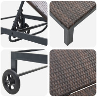Produktbild för Solbädd Reclining 2-person 3 pcs Brun konstrotting