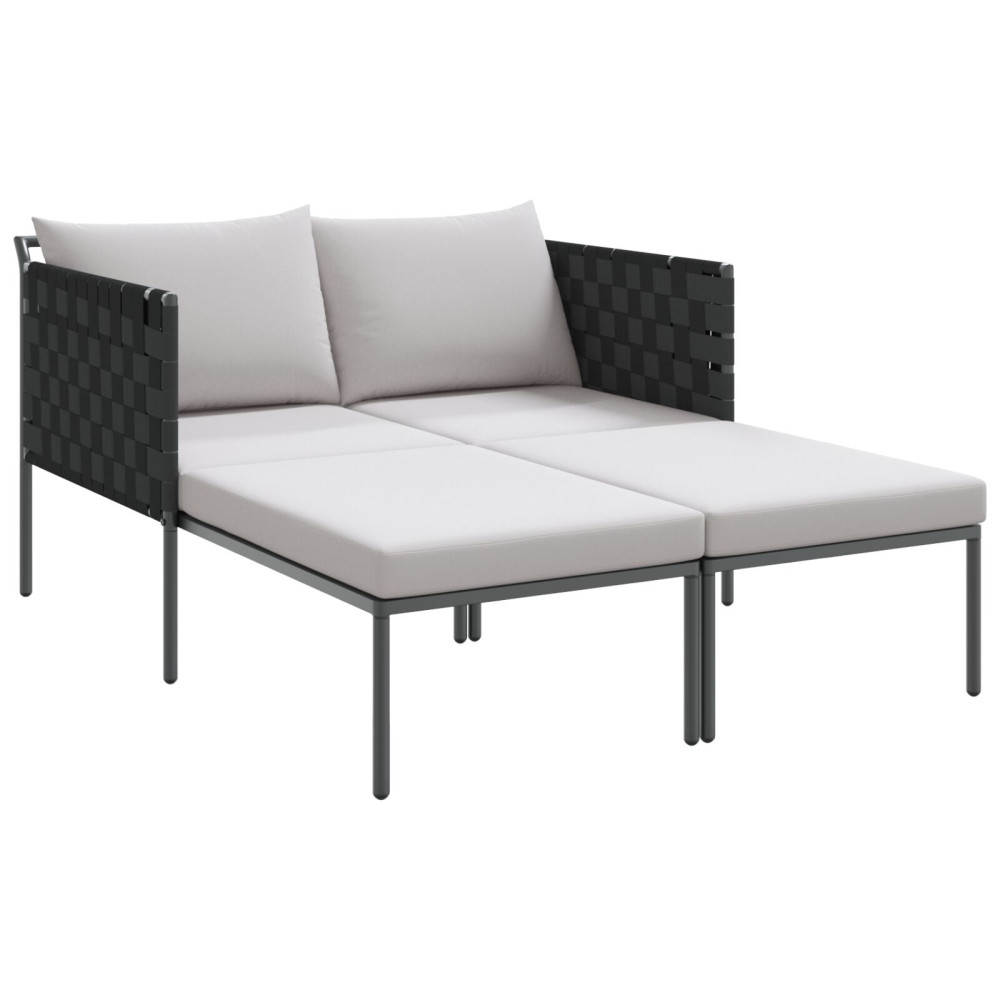 Produktbild för Solbädd Antracit 153 x 115 x 69.5 cm Pulverlackerat stål