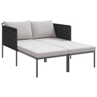 Produktbild för Solbädd Antracit 153 x 115 x 69.5 cm Pulverlackerat stål