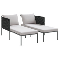 Produktbild för Solbädd Antracit 153 x 115 x 69.5 cm Pulverlackerat stål