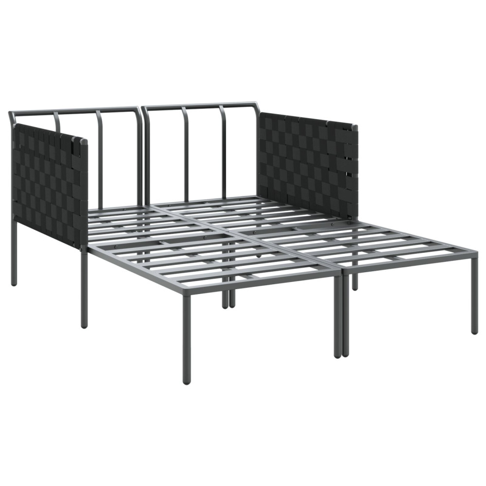 Produktbild för Solbädd Antracit 153 x 115 x 69.5 cm Pulverlackerat stål