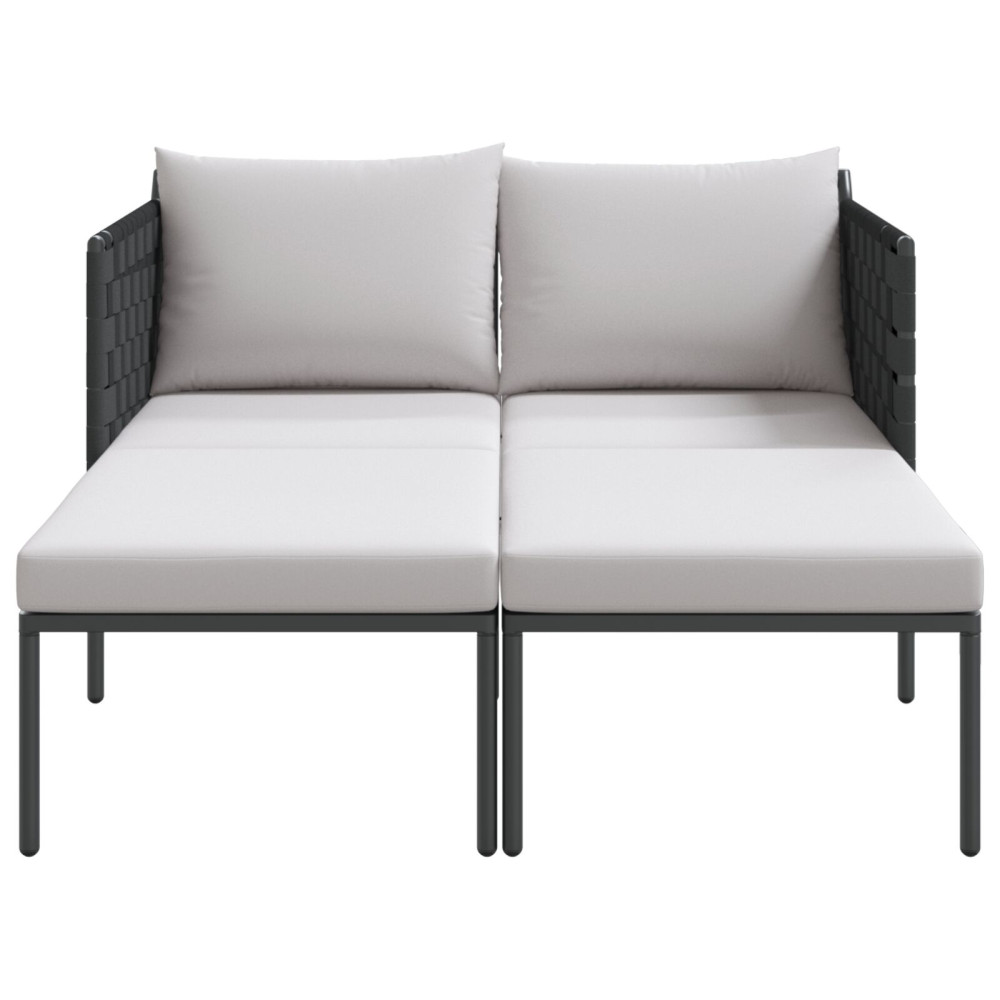 Produktbild för Solbädd Antracit 153 x 115 x 69.5 cm Pulverlackerat stål