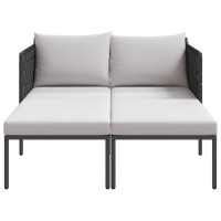 Produktbild för Solbädd Antracit 153 x 115 x 69.5 cm Pulverlackerat stål