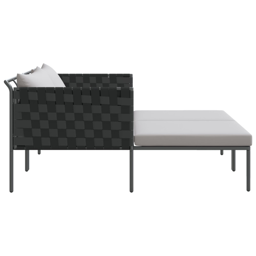Produktbild för Solbädd Antracit 153 x 115 x 69.5 cm Pulverlackerat stål