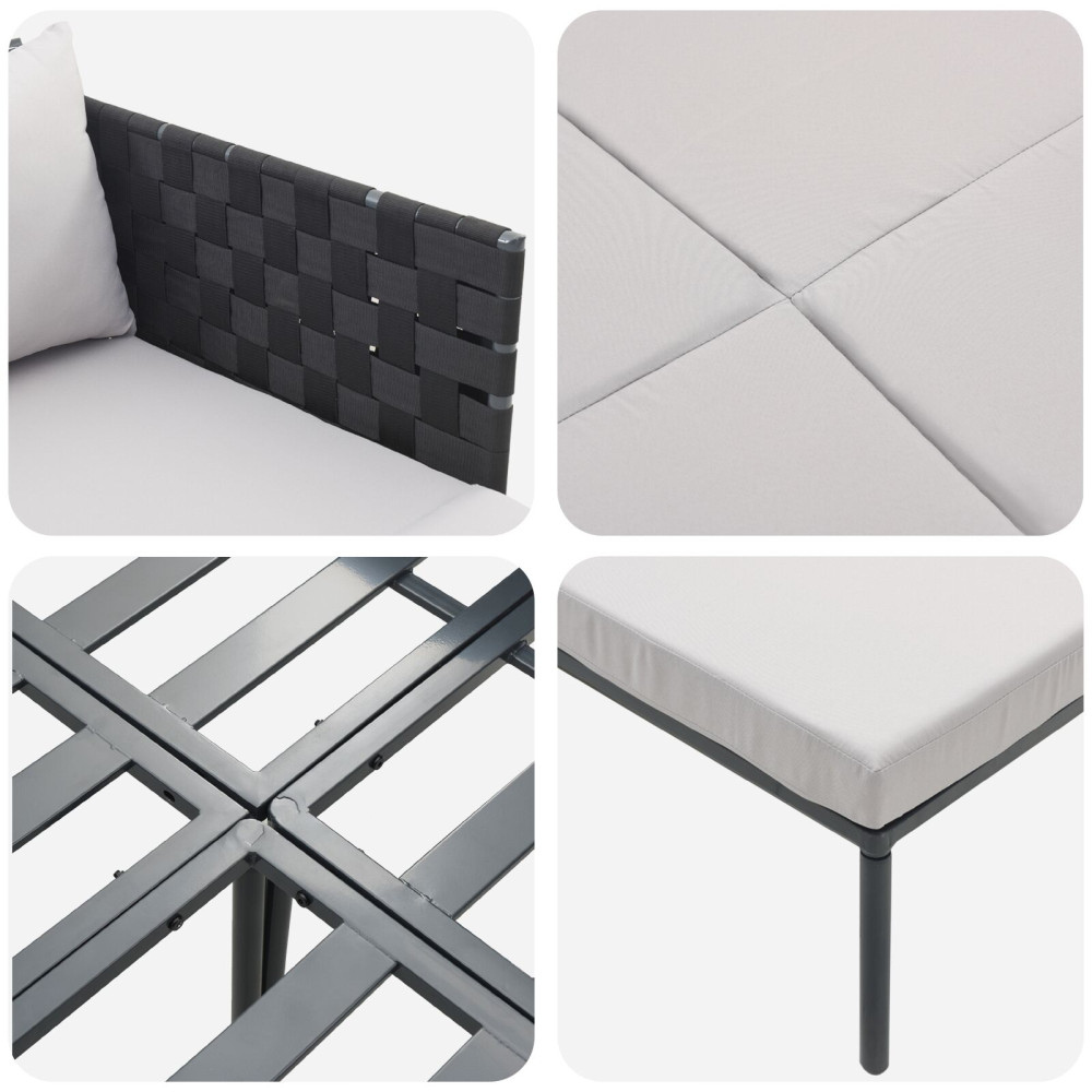 Produktbild för Solbädd Antracit 153 x 115 x 69.5 cm Pulverlackerat stål