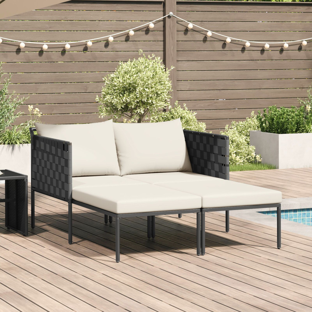 Produktbild för Solbädd Antracit 153 x 115 x 69.5 cm Pulverlackerat stål