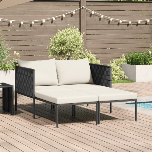 vidaXL Solbädd Antracit 153 x 115 x 69.5 cm Pulverlackerat stål