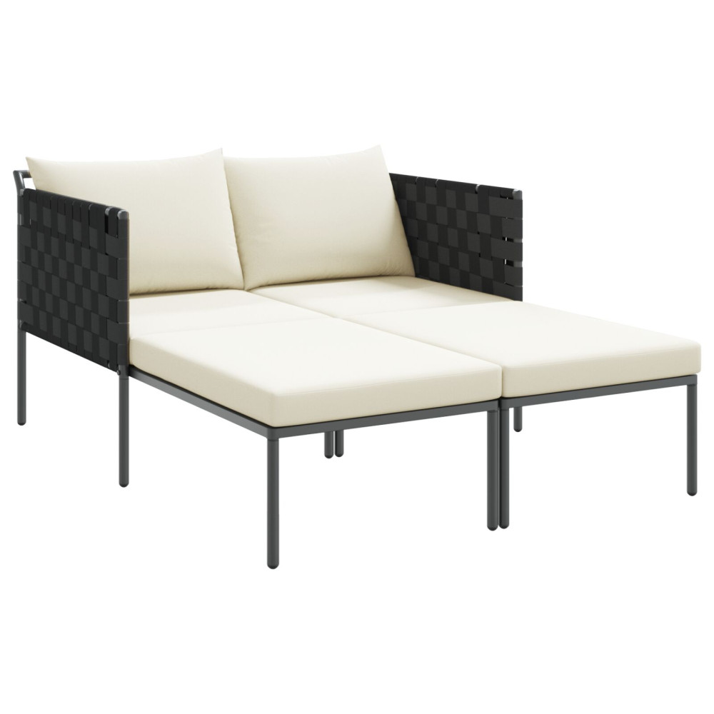 Produktbild för Solbädd Antracit 153 x 115 x 69.5 cm Pulverlackerat stål